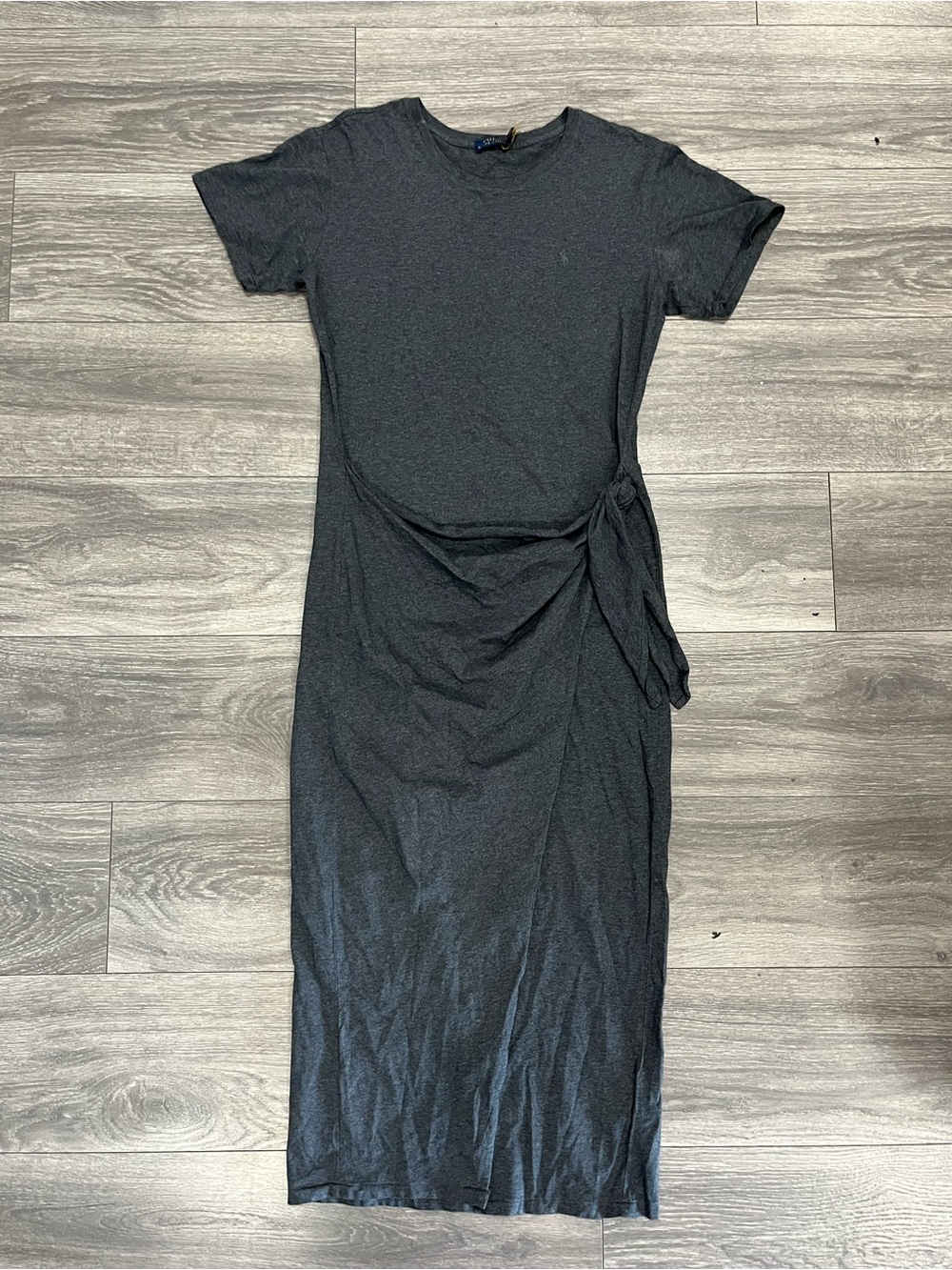 Polo by Ralph Lauren Charcoal Tie-Detail Maxi Dress